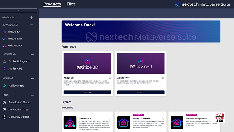 Nextech AR Launches Ground-Breaking Integrated SaaS Platform Nextech Metaverse Suite logo/martech360