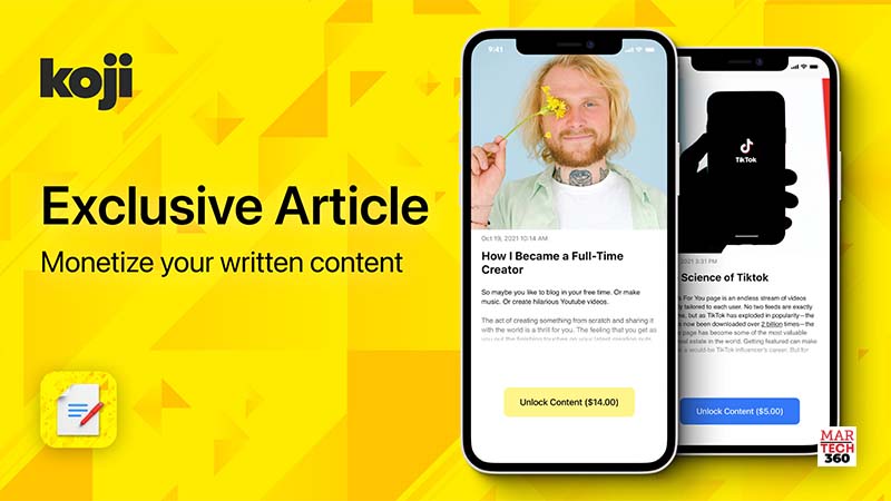 Creator Economy Platform Koji Announces Exclusive Article App